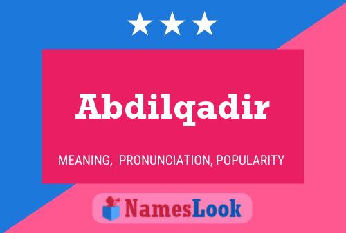 Abdilqadir Name Poster