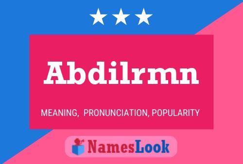 Abdilrmn Name Poster