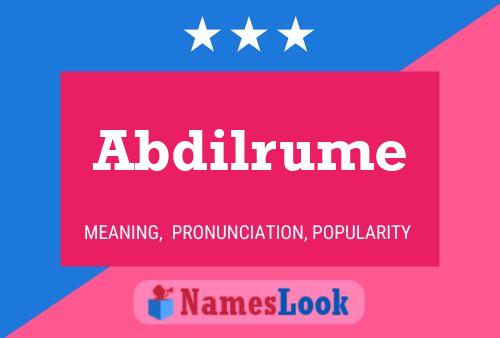 Abdilrume Name Poster