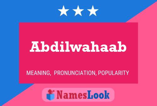 Abdilwahaab Name Poster