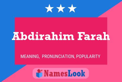 Abdirahim Farah Name Poster