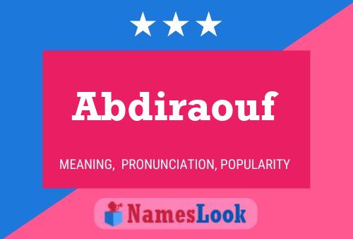 Abdiraouf Name Poster