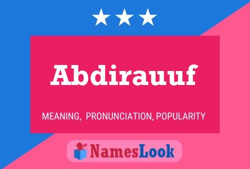 Abdirauuf Name Poster