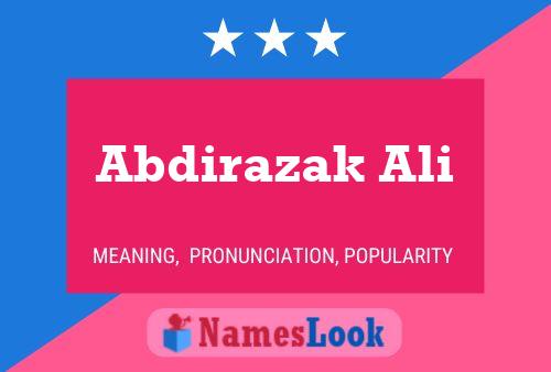 Abdirazak Ali Name Poster