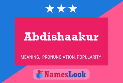 Abdishaakur Name Poster