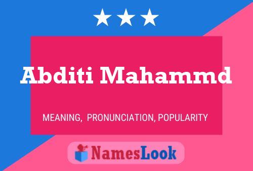 Abditi Mahammd Name Poster