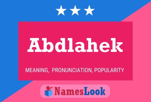 Abdlahek Name Poster