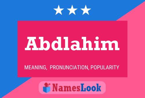 Abdlahim Name Poster