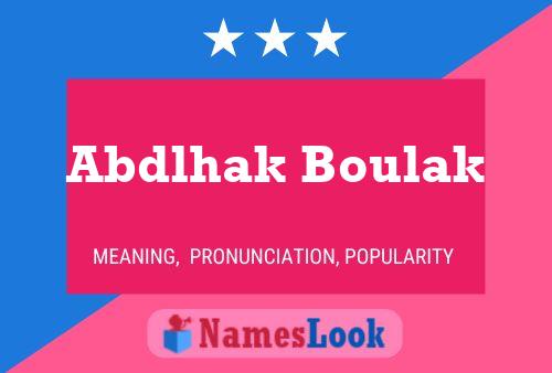 Abdlhak Boulak Name Poster