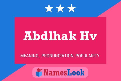 Abdlhak Hv Name Poster