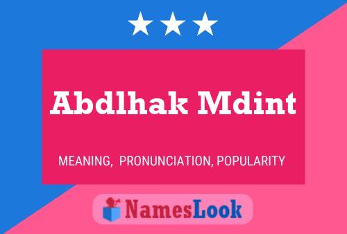 Abdlhak Mdint Name Poster