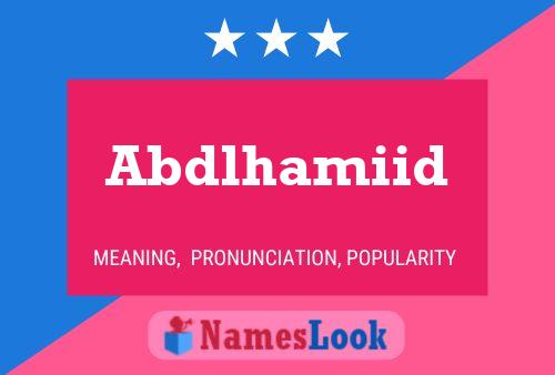 Abdlhamiid Name Poster