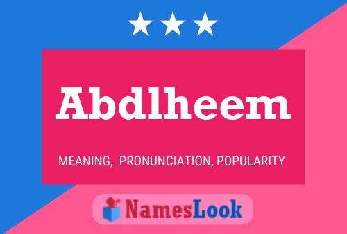 Abdlheem Name Poster