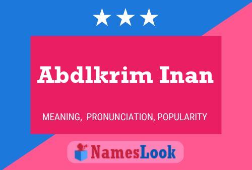 Abdlkrim Inan Name Poster