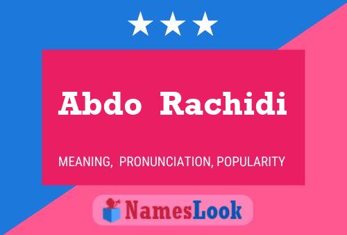 Abdo  Rachidi Name Poster