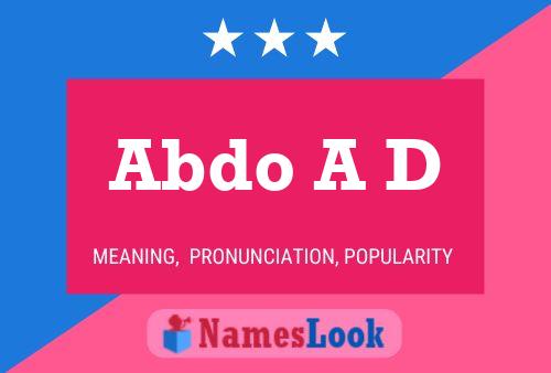 Abdo A D Name Poster