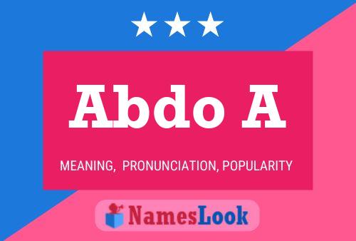 Abdo A Name Poster