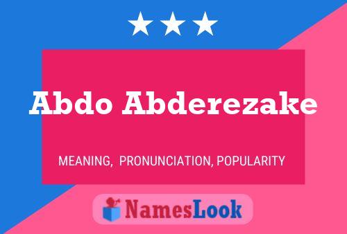 Abdo Abderezake Name Poster