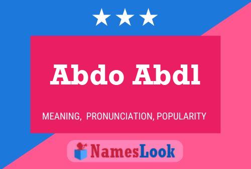 Abdo Abdl Name Poster