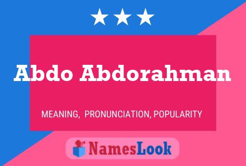 Abdo Abdorahman Name Poster