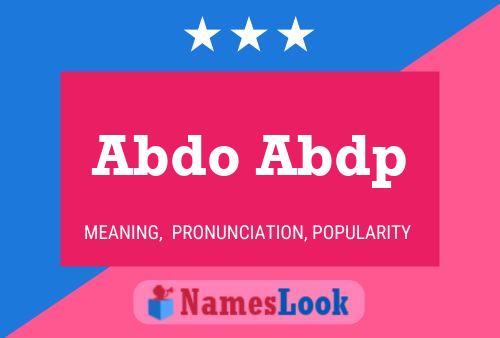 Abdo Abdp Name Poster