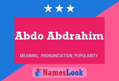 Abdo Abdrahim Name Poster