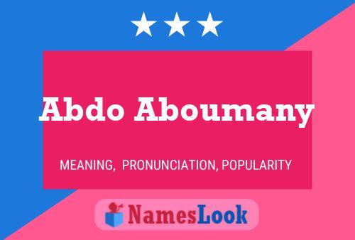 Abdo Aboumany Name Poster