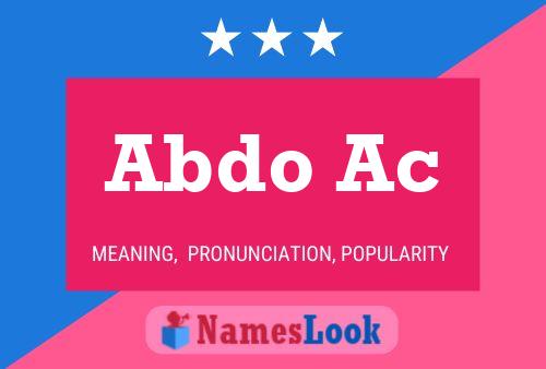 Abdo Ac Name Poster