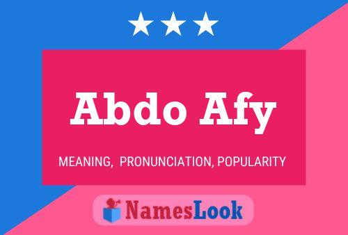 Abdo Afy Name Poster