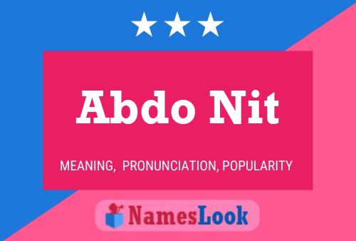 Abdo Nit Name Poster