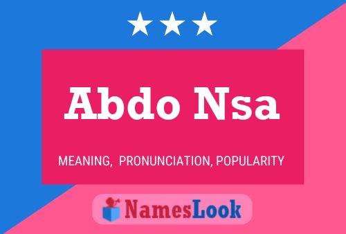 Abdo Nsa Name Poster