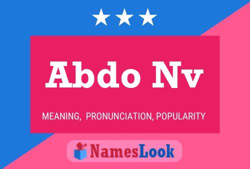 Abdo Nv Name Poster