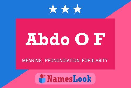 Abdo O F Name Poster