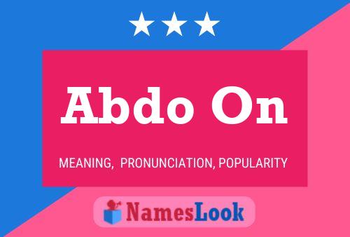 Abdo On Name Poster