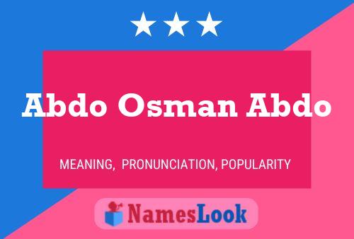 Abdo Osman Abdo Name Poster