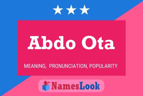 Abdo Ota Name Poster