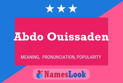 Abdo Ouissaden Name Poster