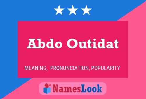 Abdo Outidat Name Poster