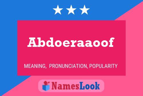 Abdoeraaoof Name Poster