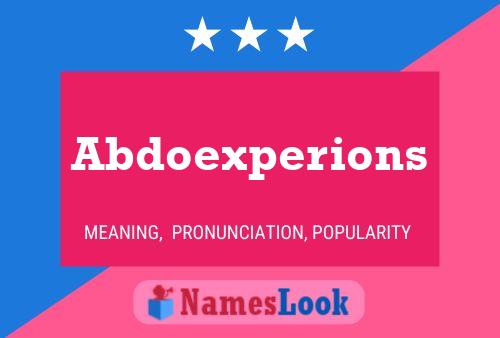 Abdoexperions Name Poster