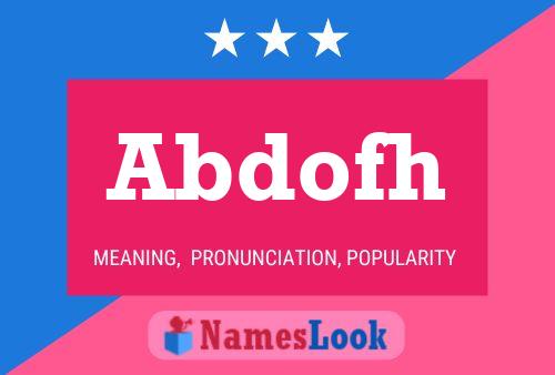 Abdofh Name Poster