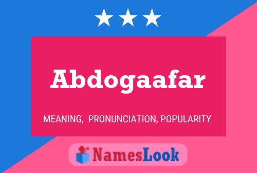 Abdogaafar Name Poster