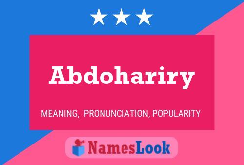 Abdohariry Name Poster