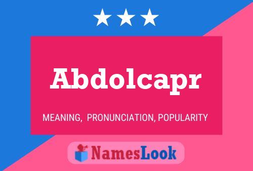 Abdolcapr Name Poster