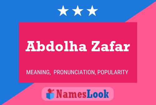 Abdolha Zafar Name Poster