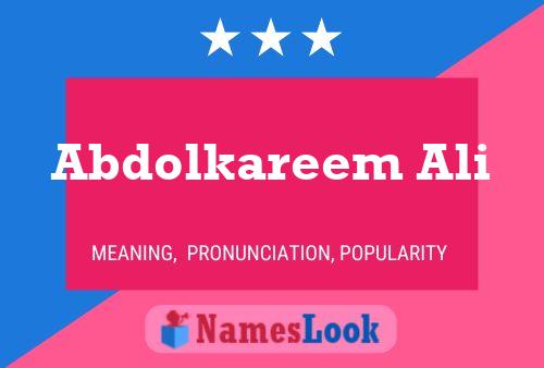 Abdolkareem Ali Name Poster