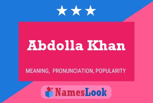 Abdolla Khan Name Poster