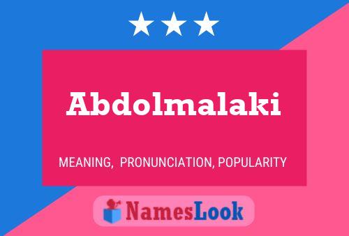 Abdolmalaki Name Poster