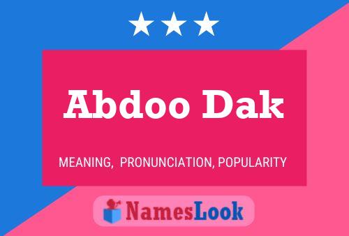 Abdoo Dak Name Poster