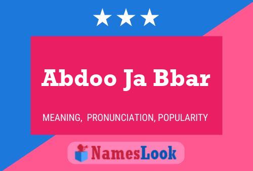 Abdoo Ja Bbar Name Poster